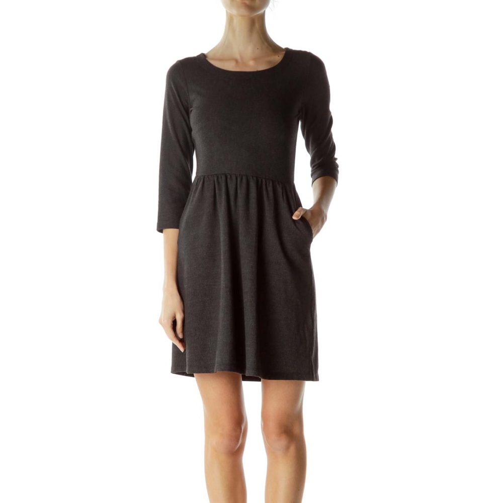 Artisan NY Black Striped Jersey Pocket Dress M